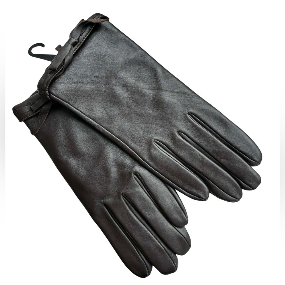 Terry Lewis Classic luxuries Brown Leather Gloves